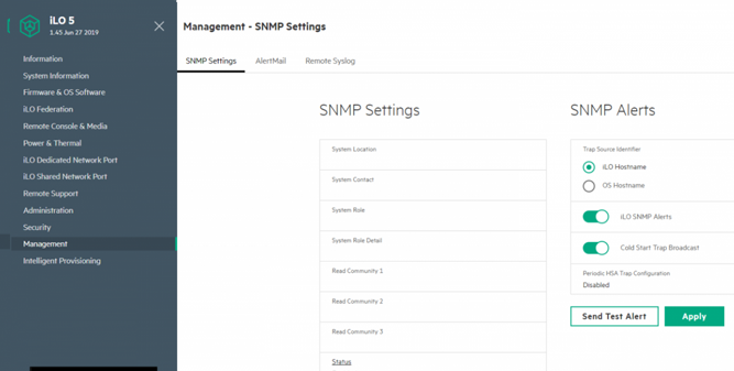 تنظیمات SNMP Settings در آیلو